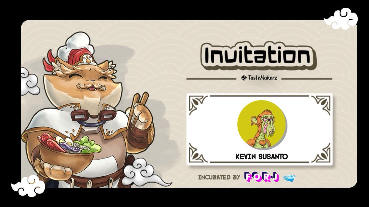 🎉TasteMakerz &amp; NFT Giveaway! 🎉
Thank you <a href="/harry_forj/">Harry Liu @ Forj</a> for the Invitation!

Giving away:
🎁1 TasteMakerz WL🎁
🎁1 <a href="/KarafuruNFT/">Karafuru</a> 🎁
To Win 👇
1️⃣ Like RT Tag 3 Friends
2️⃣ Follow  <a href="/TasteMakerz_XYZ/">TasteMakerz</a> <a href="/KevinSusanto/">Kevin Susanto 子煌🔶</a> @AlphaGangGang

Ends in 69 hours ⏰ 👀😋🤝✨
#NFTCommunity #NFTGiveaway