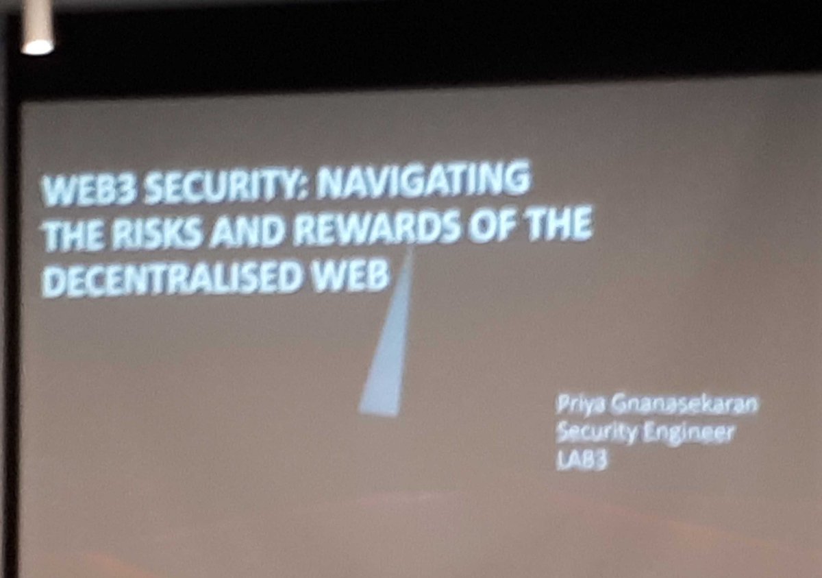 Malware Reverse Engineering Conference 2023 speaker Priya Gnanasekaran is now presenting “Web3 Security: Navigating the Risks and Rewards of the Decentralised Web”
#MRE2023 #cybersecurity #Melbourne
