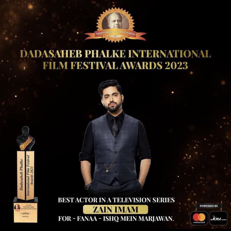 FanaaOfficial's tweet photo. ZAIN IMAM : BEST ACTOR IN A TELEVISON SERIES 

A super proud moment for whole Fanaa fam!!! 

Agastya Raichand supremacy!!!!
ACTOR Zain supremacy!!! 

#ZainImam #AgastyaRaichand #Fanaa #FanaaIshqMeinMarjawan #DadaSahebPhalkeAwards2023 https://t.co/0ySnFUMhp6