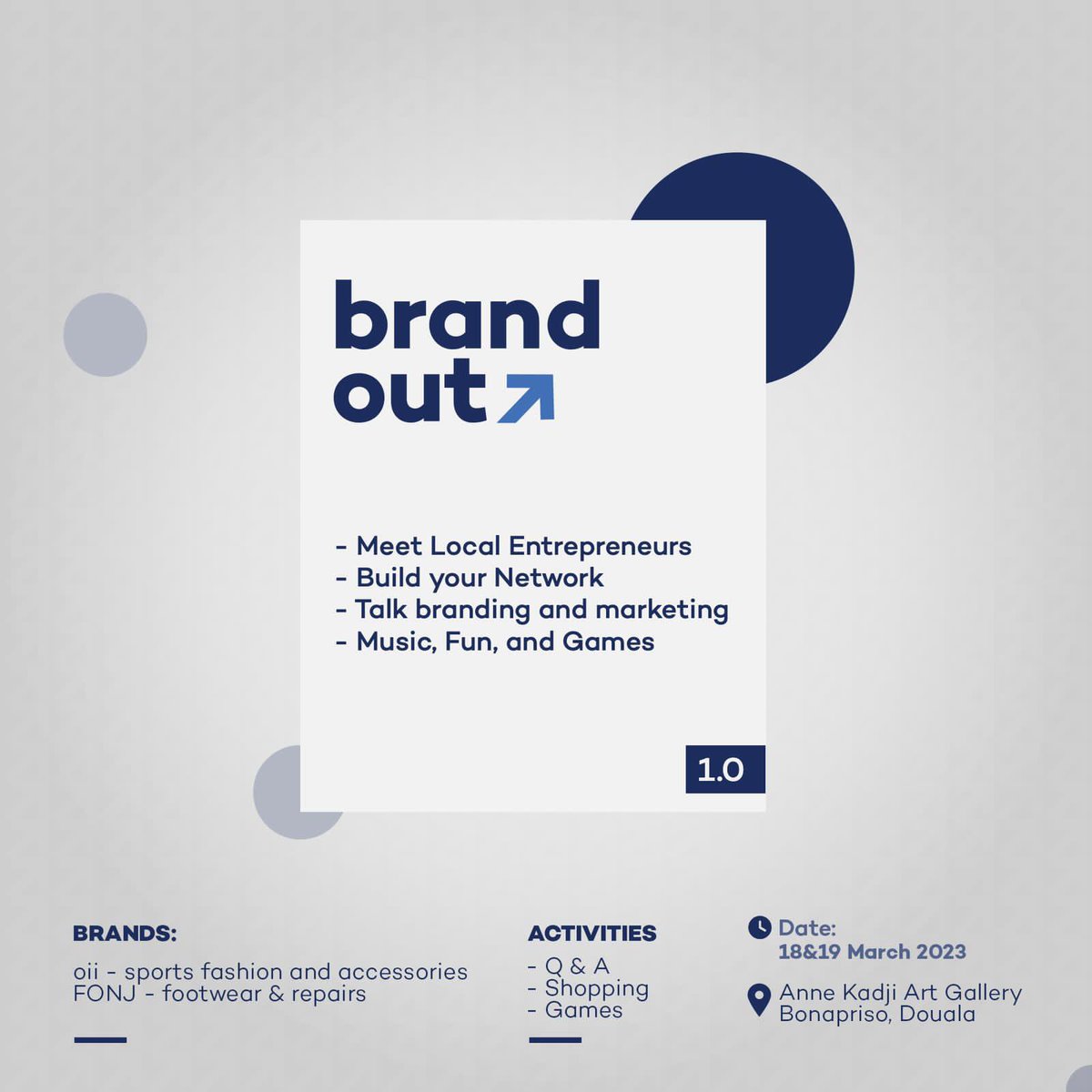 your_favoriti's tweet photo. Are you an entrepreneur or you have a dream to become one? Come to #BrandOut and get inspired by people who are walking your path. This event will help you network in very entertaining ways.
On the 18th and 19th March🗓️
At Bonapriso Douala 📍 https://t.co/qOXGnjWb4P