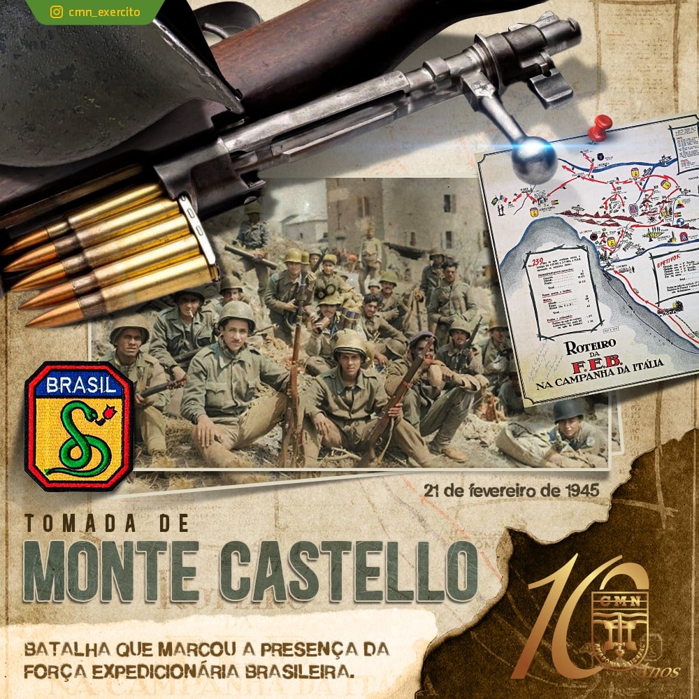 CmdoCMN1's tweet photo. Tomada de Monte Castello - 78 ANOS
A Batalha de Monte Castello, travada ao final da Segunda Guerra Mundial, marcou a presença da Força Expedicionária Brasileira.
@exercitooficial
#feb #forçaexpedicionáriabrasileira #brasil #patriaamadabrasil #selva #montecastello #montecastelo https://t.co/jUb6f8l1Ex