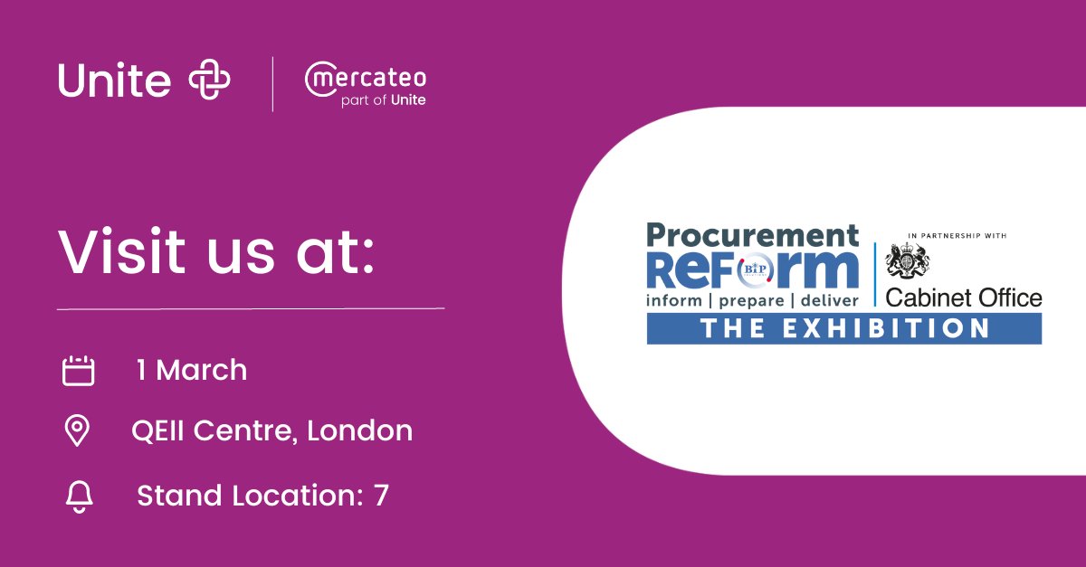 'Are you ready for the biggest shake-up to public procurement in a generation?' Meet us at #Procurement #Reform to learn how our compliant #Mercateo marketplace and #eprocurement solution can help you meet the Government's transparency agenda. Register 👉procurementreform.co.uk/register/