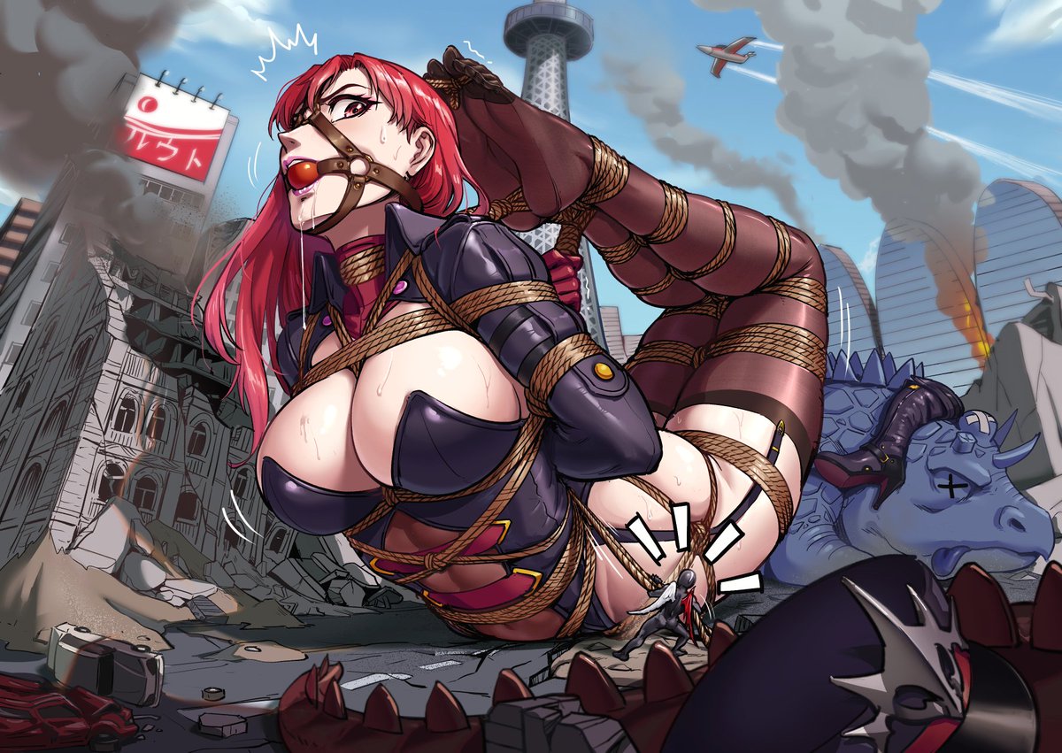 bondageman0's tweet photo. バンデージマンｖｓ巨大化女幹部 https://t.co/G7YxPfakM5