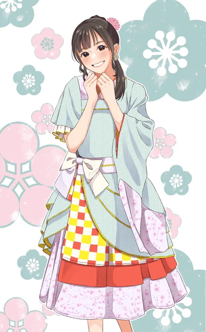 和服衣装も新鮮で可愛かったのでいのりちゃーーん!描いたよーーー!!!衣装さんもヘアメイクさんもこだわり凄くて素晴らしいです #いのりまち町民集会2023 
