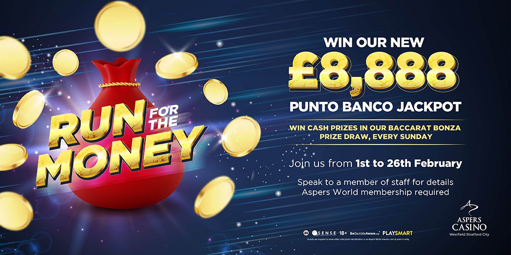 You&#39;ve only got until Sunday to Run for the Money? &#128176;

Will you win our &#163;8,888 #PuntoBanco jackpot? &#129321; Plus, win cash prizes in our new #Baccarat Bonanza Prize Draw!  #casino

More