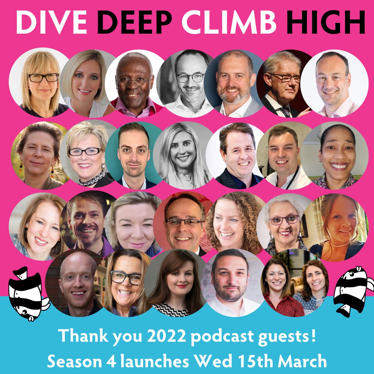 Season 4 of the Dive Deep Climb High podcast coming soon!🎙️

I have some fabulous guests and engaging topics lined up for you over the coming months. Tune in on Wednesday 15th March for the launch of Season 4!🎧

#leadership #leadershippodcast #divedeepclimbhigh #highereducation