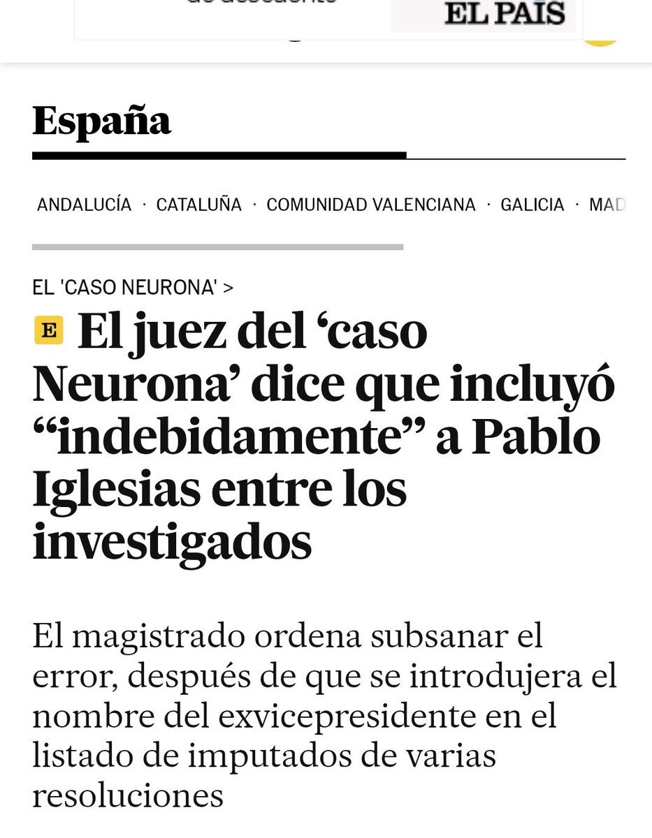 _PabloFdez_'s tweet photo. Juan José Escalonilla, el juez del ‘caso Neurona’, dice que incluyó “indebidamente” a Pablo Iglesias entre los investigados.

Cloacas judiciales que son amplificadas a diario durante años por cloacas mediáticas y políticas.

Contra Podemos todo vale.

“Normalidad democrática”. https://t.co/RMUtAWNt0s