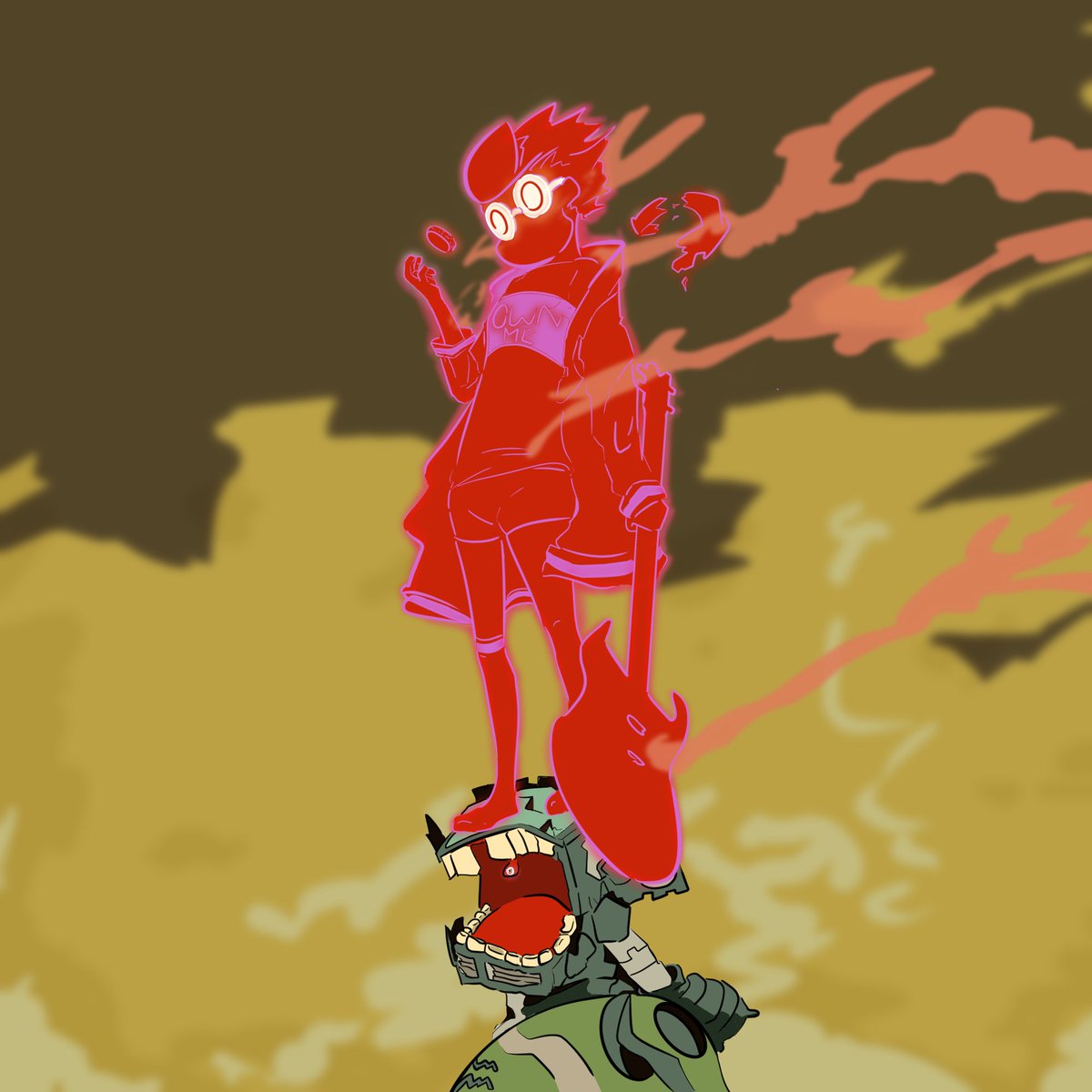 cybersg_zero's tweet photo. Hey everyone! Here's my drawing for a drawing challenge that I did with my friends where we recreated iconic scenes from our favorite series with our own characters. I chose this scene from FLCL because it's very emotional to me #FanArt #Drawing #Anime #FLCL #NoUsername #ILoveYou https://t.co/6Q8OSkGxRd