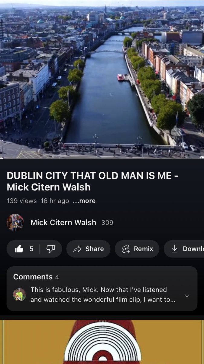 New YouTube video of the new self penned song.