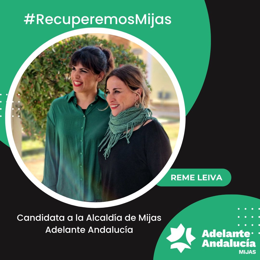 📢  Ya tenemos candidata! <a href="/remeleivamoreno/">Reme Leiva ۞ 🇵🇸</a> ha sido elegida por la asamblea de Adelante Andalucía Mijas.

Hay que dar #unpasoadelante y que el feminismo lidere el cambio. Mijas necesita una igualdad real, una economía sostenible y un pueblo para su gente. 

#RecuperemosMijas