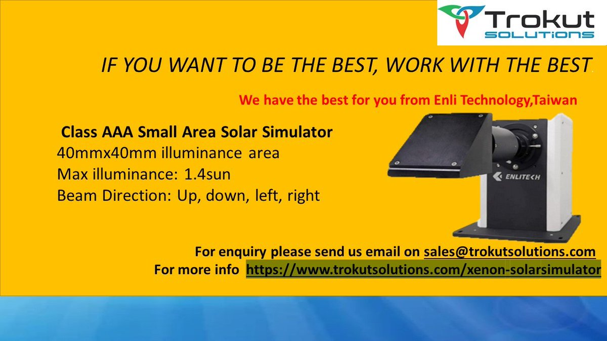 Looking for Solar Simulator and Quantum Efficiency Measurement System. DM us or mail on sales@trokutsolutions.com.#solar #photovoltaic #solarcells #research #solarapplications
