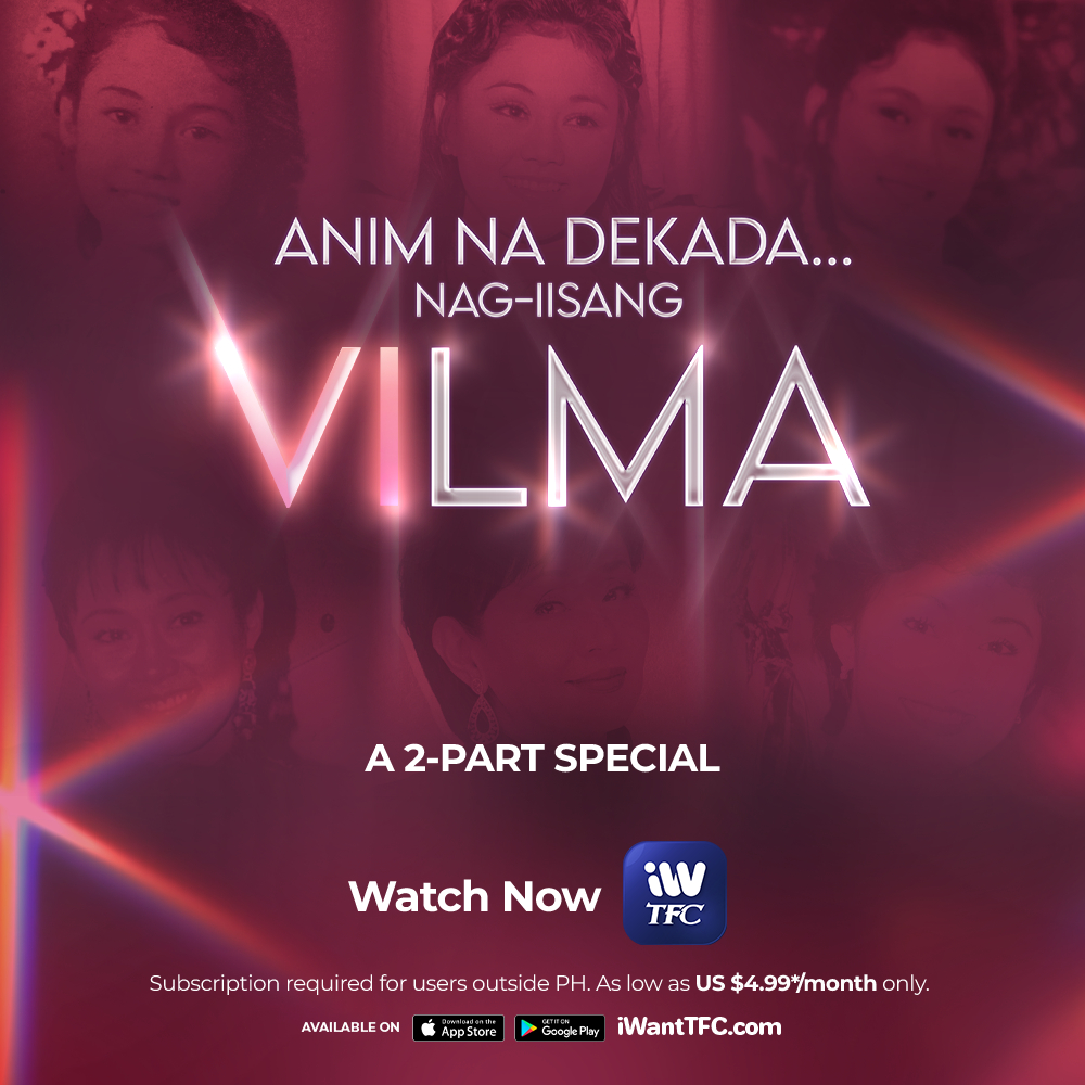 KapamilyaTFC's tweet photo. 6 decades with the one and only Star for All Seasons! ✨
Anim na Dekada...Nag-iisang Vilma, a 2-part special with surprise guests and hosted by Boy Abunda, now streaming on iWantTFC.

Watch here: https://t.co/7eNvhEsoGR
#VilmaSantos #AteVi https://t.co/KtcfxPApus