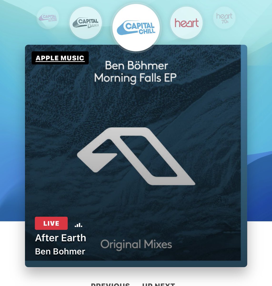 Listening to <a href="/CapitalChill/">Capital Chill</a> and it’s so good to hear a station making artists like <a href="/benbohmermusic/">Ben Böhmer</a> their focus. Mainstream dance is great, but this station will add value for those who want to delve deeper.