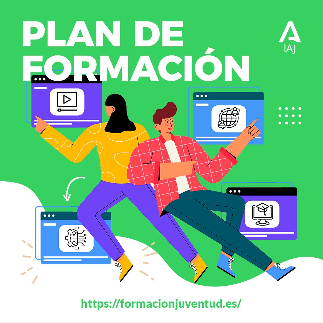 IAJuventud's tweet photo. ¡Presentamos nuestro #PlanFormativo de 2023! 💪🏼💚

37 acciones entre cursos online y presenciales con un total de 1.200 plazas y más de 200 horas de formación 👏🏼

¡El plazo de inscripción ya está abierto! 📝
https://t.co/nKUbHJmdAV https://t.co/NxGATppT41