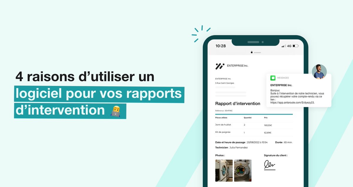 AntsRoute's tweet photo. 👷 Si vous gérez une équipe de #techniciens mobiles, découvrez sans plus attendre 4 raisons d’utiliser un logiciel pour vos rapports d’intervention ➡️ https://t.co/G0lVbkxZMc

#optimisationdetournées #logiciel #FSM #Fieldservicemanagement #Fieldservice #intervention #maintenance https://t.co/pc512QvxXI