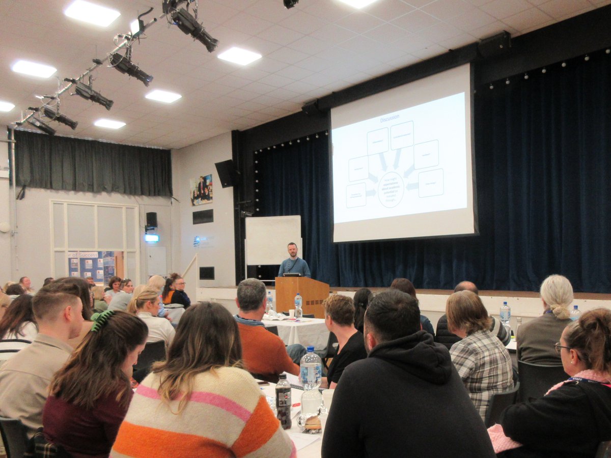 EmmaWrightHT's tweet photo. Yesterday was the last INSET I'll organise for my current school.  It was brilliant as we had the amazing @mr_englishteach delivering a keynote on raising boys' achievement.  We also had a video session with @benniekara looking at the power of language. #theboyquestion #diversity https://t.co/gygIPk2xU0