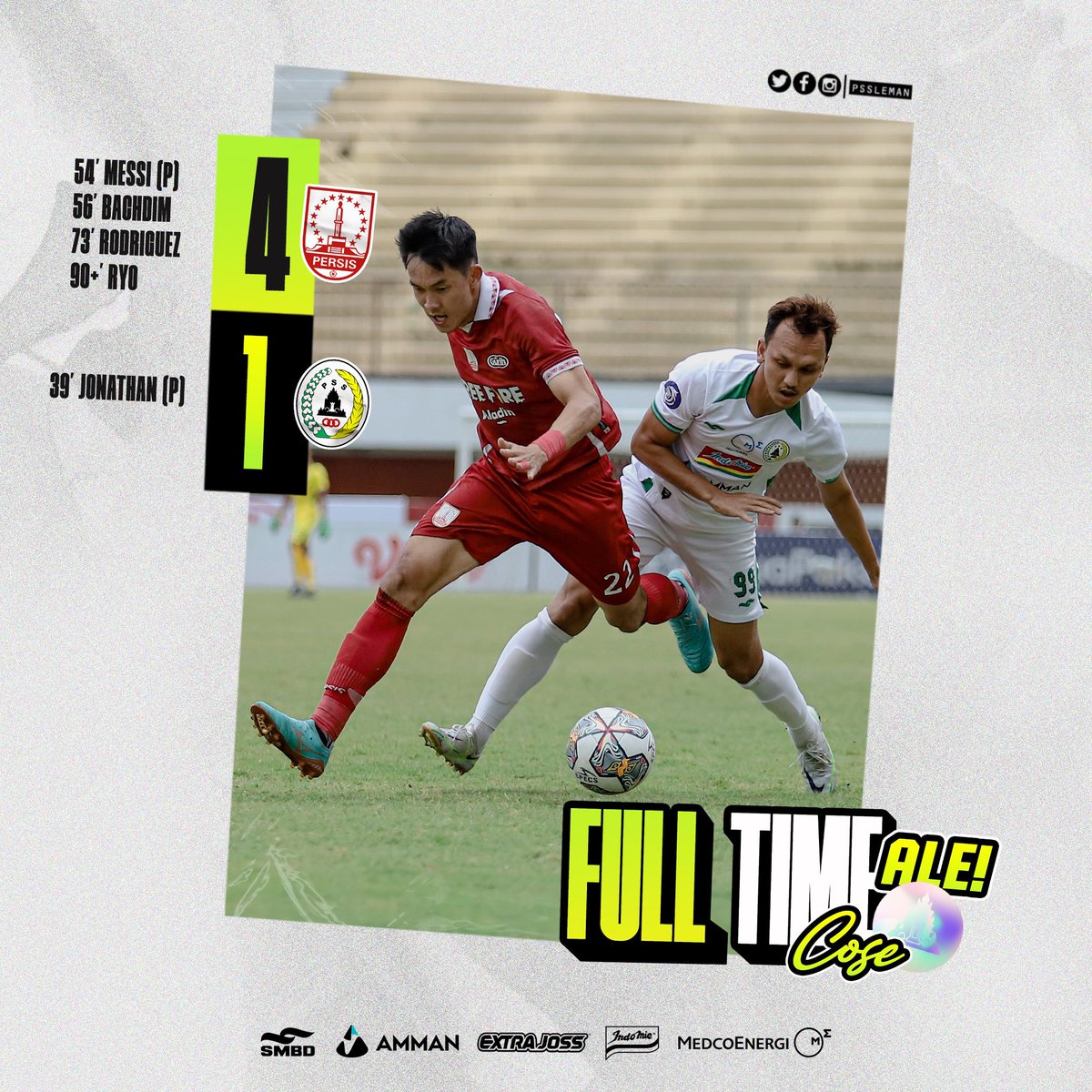 PSSleman's tweet photo. FT: Persis 4-1 PSS

#PSS #UnityForOurGlory #PersisVsPSS  #PSSday https://t.co/poHrBLErg3