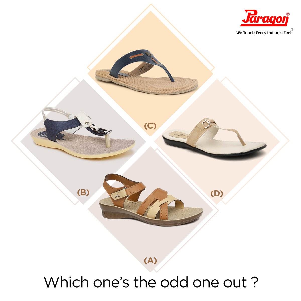 Guess which  one is  odd one out and let us know in the comments below. 

#Paragon #Footwear #Paragonfootwear #Comfort #Style #WeTouchEveryIndiansFee #quiz #quizoftheday  #brainquiz #solvetheunscramble #solvethegame #brainteaser #quiztime #emoji #guesstheemoji #emojigame