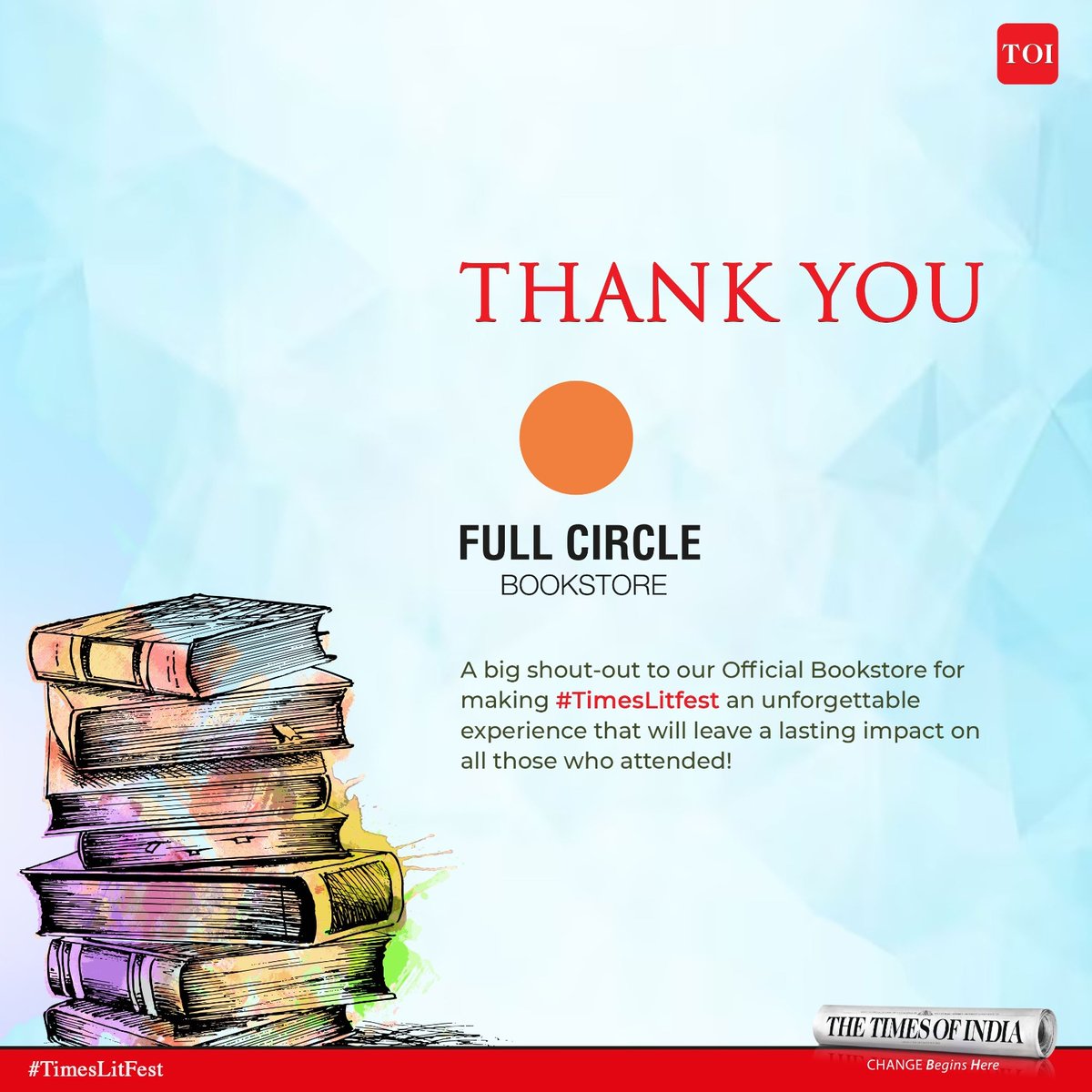 We would like to extend our heartfelt gratitude to <a href="/FullCircleReads/">Full Circle Bookshop</a>, the Official Bookstore of #TimesLitfest for supporting us to spread the joy of reading &amp; writing to everyone.

Visit bit.ly/TLFDelhiFB to watch the missed sessions!

#TLFDelhi2023  #OneWorldManyWords