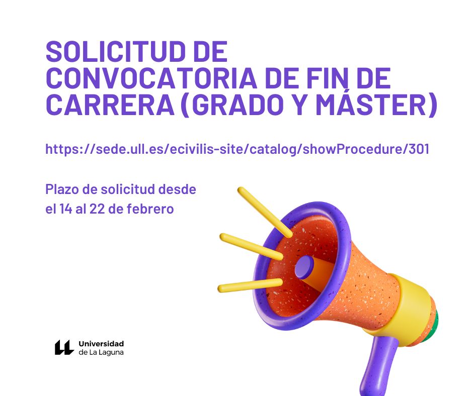 ULL's tweet photo. 📣 Si quieres terminar tus estudios en marzo y te quedan por superar tres asignaturas como máximo, tienes hasta mañana para rellenar esta convocatoria.

¡No esperes más! 😉

#Convocatoria 📲 https://t.co/jGyP1svaSk https://t.co/HBI8cjNaTS