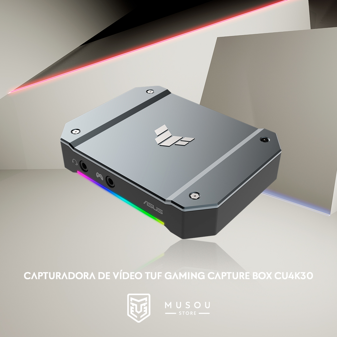 ¡Capturadora De Vídeo TUF Gaming Capture Box Cu4K30! 

✅ Captura cada detalle
✅ Streamea en Sólo o Squad 
✅ Respaldada por la certificación OBS Studio™️
✅ Diseño compacto
✅ Iluminación RGB

#gaming #pcgaming #gamer #streamer #onlinestore #raton #videojuegos #PC #capturadora