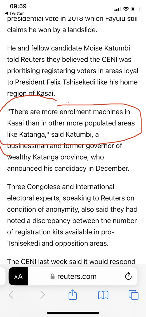 RichardKapend02's tweet photo. @soniarolley @moise_katumbi @Reuters Pourquoi la dernière partie de la citation dans le tweet ne figure pas dans l’article? La citation dans le tweet est problématique. Pouvez-vous clarifier ? @MichaelTshi @OlivierKamitatu @moise_katumbi https://t.co/e8YWz6uIfo