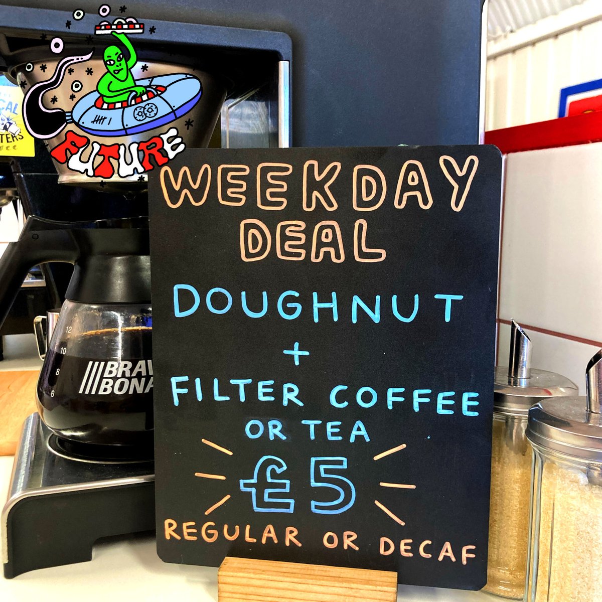 FutureDoughnuts's tweet photo. 🥰THIS WEEK AT FUTURE DOUGHNUTS!🥰

🍼Wednesday we have our weekly  baby meet-up!Join us for a super chilled hangout with other new parents &amp; carers

💚Treat yourself to any doughnut &amp; hot drink for a fiver!

🥯Need a filling lunch? Pop in for our bagel, doughnut &amp; drink lunch... https://t.co/ZrbCvife9t