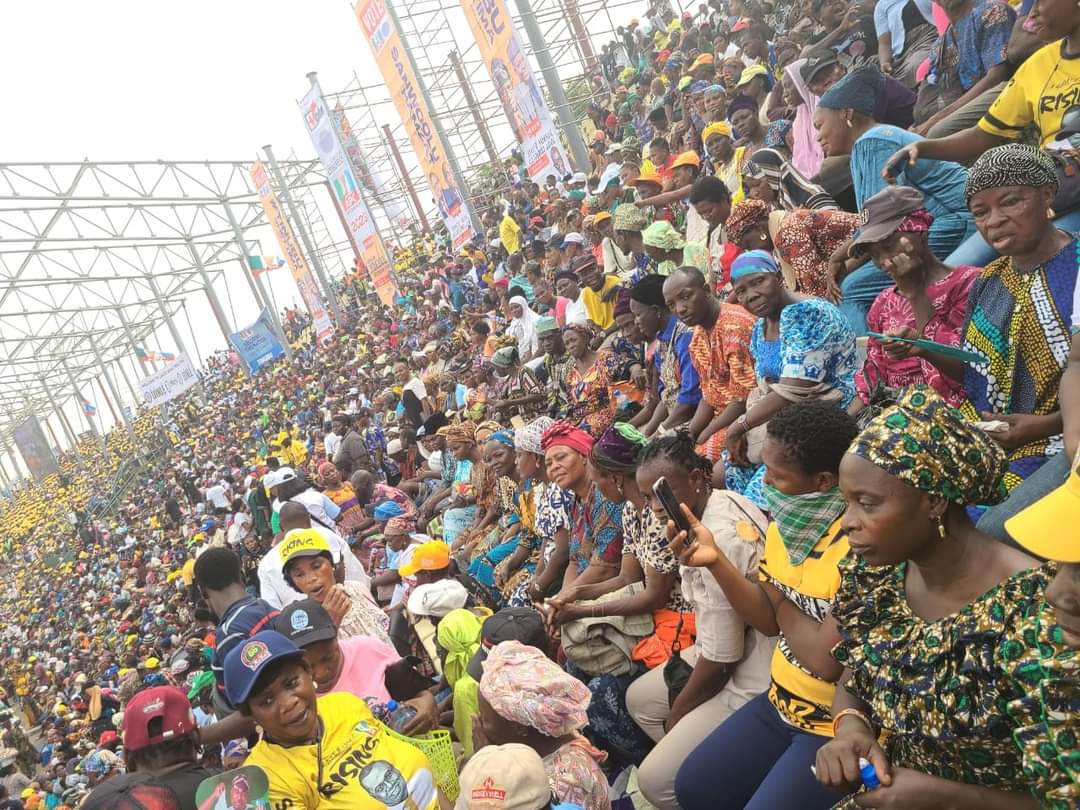 AbiolaAlanamu's tweet photo. 💥BREAKING
The Teslim Balogun Staduim Is Already Filled Up For Asiwaju Tinubu's Presidential Campaign Grand Finale. This Is Massive ♾ #Reliefiscoming
@officialABAT is coming home https://t.co/Ai1P00oaHL