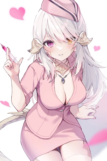 ナース服アウラちゃん#アウラ #FF14イラスト #FF14 