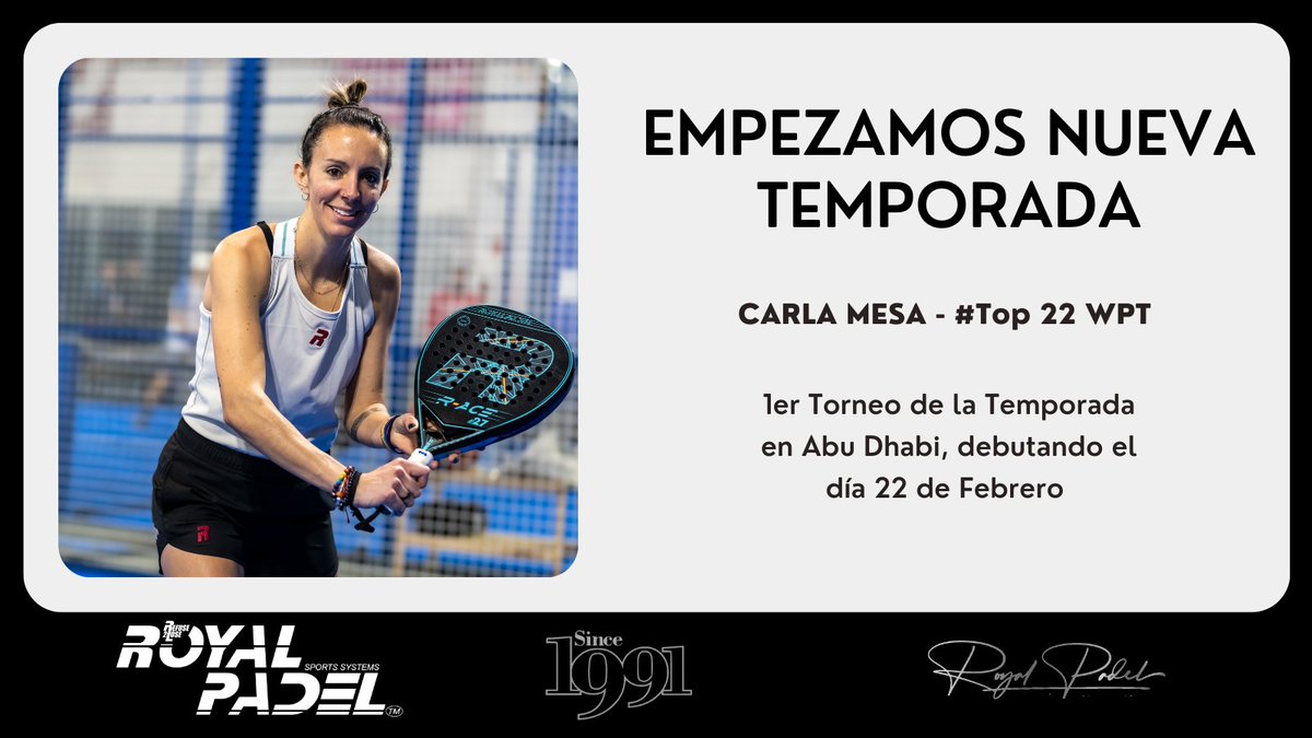 Mañana empieza la nueva temporada para el #TeamRP.

<a href="/CarlaMesaPadel/">Carla Mesa</a> debuta en el <a href="/WorldPadelTour/">World Padel Tour</a>  de Abu Dhabi