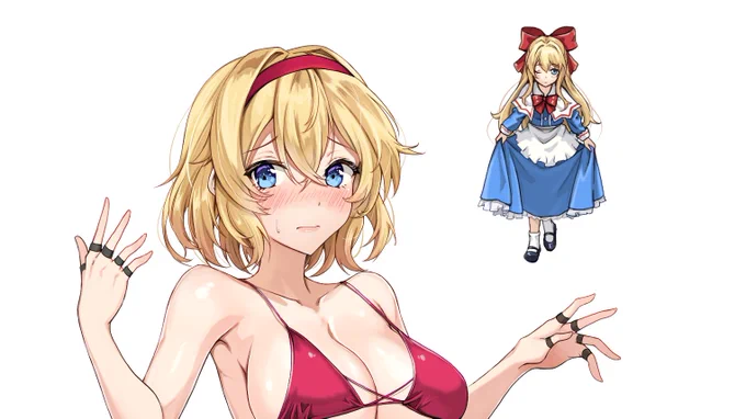 pixivFANBOXでリク絵 立ち絵アリスさん 40枚「全体公開版に差分詳細説明あります→  」を公開しました!  