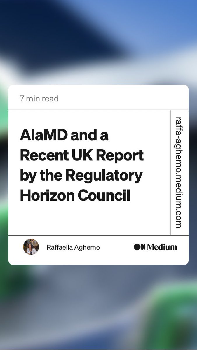 “AIaMD and a Recent UK Report by the Regulatory Horizon Council” by ⁦<a href="/Raffa_Aghemo/">Raffaella Aghemo</a>⁩ on ⁦<a href="/inPlainEngHQ/">In Plain English</a>⁩
link.medium.com/sbm5t8e2Axb #iot #internetofthings #innovation #infrastructure #ai #artificialintelligence #technology #iotshow #cyber #deeplearning #malware #blockchain