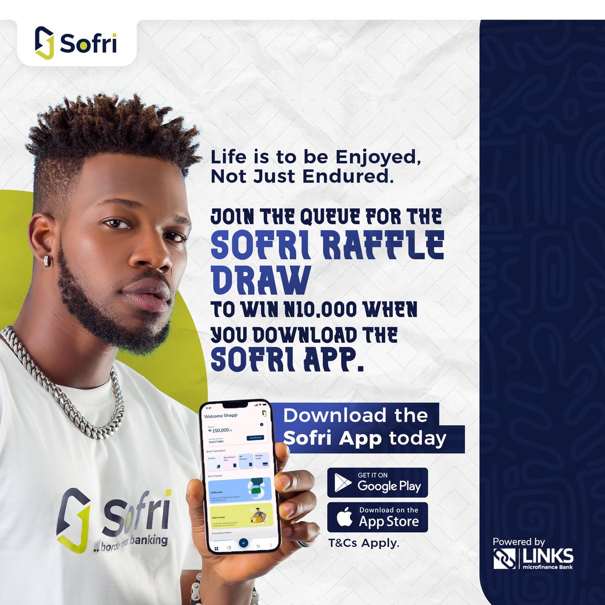 Bank_Sofri's tweet photo. Let’s enjoy life the Sofri way!!
Turn on your post notifications and stay tuned.
It’s about to get SOFT in here!!
#sofrigivesback #sofriraffle #sofriloans #sofrinvest #Sofrisave #speedbanking #borderlessbanking #sofrideyforyou #gosofri https://t.co/W1tbgxWqxZ