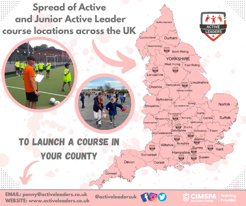 Would you like to launch one of our courses in your county? Email penny@activeleaders.co.uk for further details 👍🏼                 #leadership #creativity #confidence #teamwork #primaryschoolteacher #secondaryschool #peideas #holidayclub #getactive #keepactive #healthylifestyle