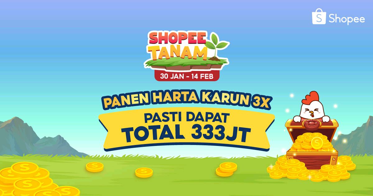 Agar cepat panen &amp; dapat hadiah 333 JT di Shopee Tanam. Klik di sini >> shp.ee/dbftajqwv6n