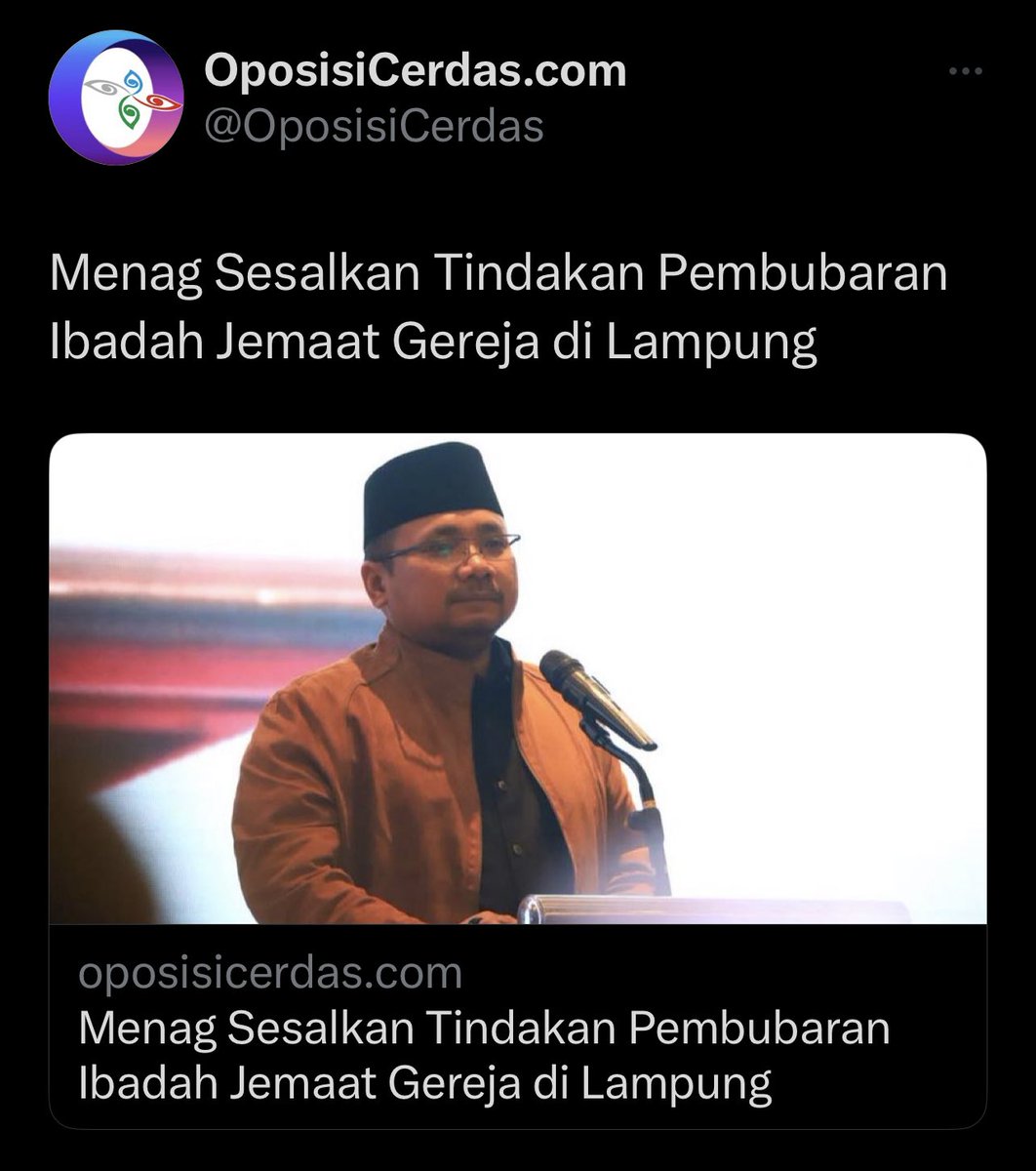 Naz_lira's tweet photo. Sbg Menag anda sangat tdk adil terhdp Agama Islam, wajar jk ada yg meragukan ke-Islaman anda @YaqutCQoumas

Pembubaran pngajian Ust. Hannan Attaki, Ustd.Abdul Somad, Ust.Khalid Basalamah, Felix Siauw, Gus Nur, anda diam, bahkan cenderung menikmati.
Tapi urusan Gereja ada reaktif. https://t.co/GnKRS0GR14