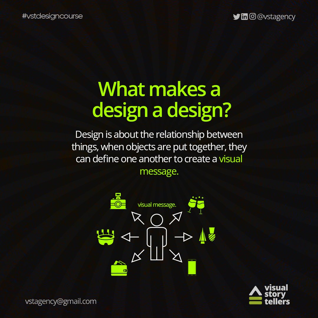 vstagency's tweet image. What is design? Here are a few slides to elucidate what design is, the tenets of a good design and visual story telling.. THREAD 1/2
#Designcourse #designinspiration #graphicdesign #uxdesign #webdesign #logodesign #creative #designthinking #branding #artdirection #digitaldesign
