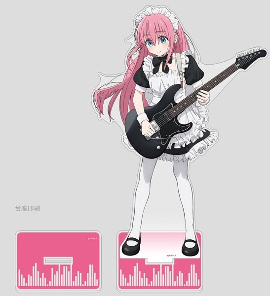 gotou hitori 1girl solo pink hair instrument maid long hair maid headdress  illustration images