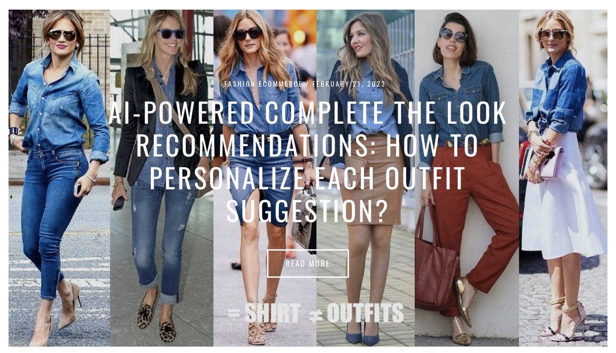 NEW POST 🆙  Find here how to deliver personalized #outfitrecommendations and what is the best tool to #automate this process
blog.wideeyes.ai/2023/02/21/per…
#fashiontech #FashioneCommerce #ecommercemarketplace #ecommerce #eCommerceTips #AIforFashion #VisualAI #productrecommendation