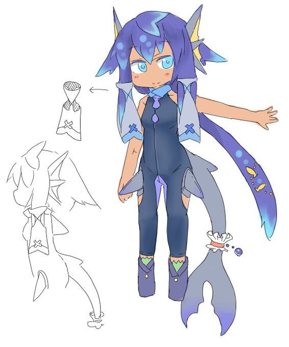 #初投稿の絵と今の絵を比べる
スラリとしたボディからムチムチに・・・ 