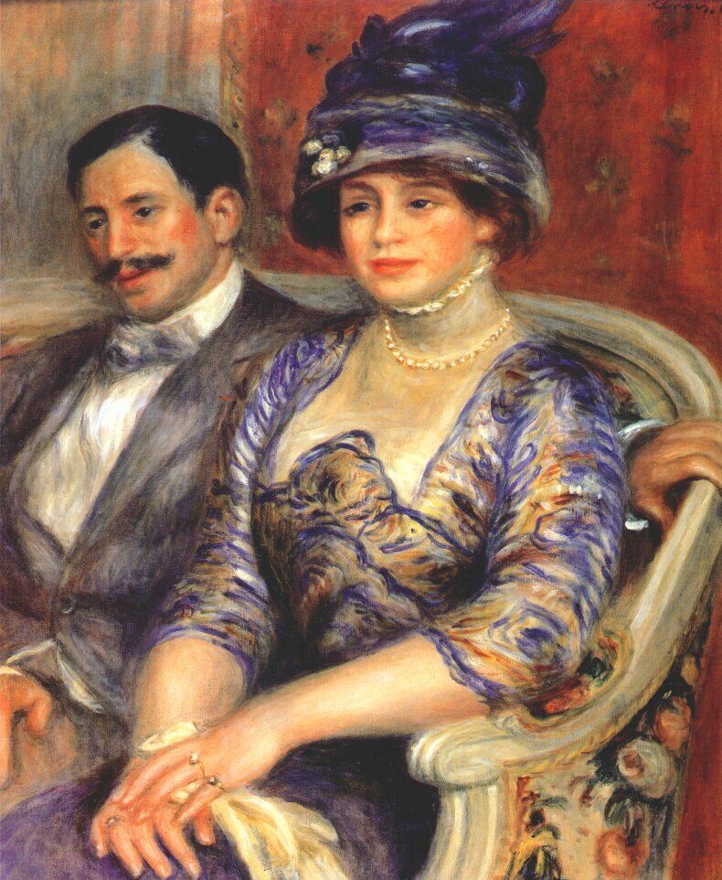 Portrait of M. and Mme. Bernheim de Villers, 1910 #impressionism #renoir wikiart.org/en/pierre-augu…