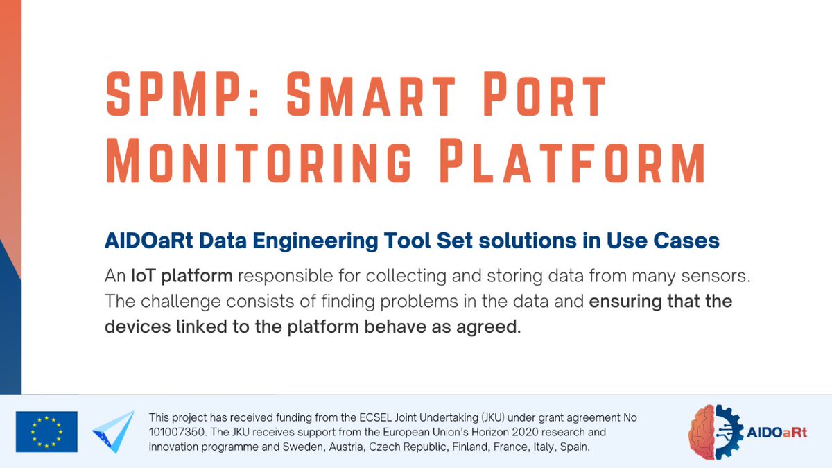 aidoart's tweet photo. 🛠️ This challenge aims to forecast potential #monitoringdifficulties and effects of blocking on the #portoperation by using:
➡️ #Anomalydetection techniques
➡️ #Simulationtechniques to determine the needs of the platform
➡️ Monitor data quality of #IoTsensors and platforms https://t.co/zPP1rjFtc0