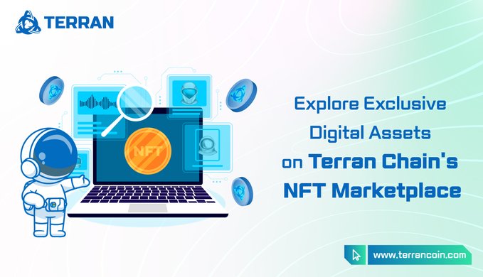 TerrancoinNFT's tweet photo. Discover unique #NFTs  like 🎭art, 🎷music, and videos on #TerranChain's NFT Marketplace. Our secure #blockchain verification ensures authenticity and uniqueness, giving you confidence in your purchases.

#TRR #NFTs #NFTmarketplace https://t.co/hB4JZCwoz7