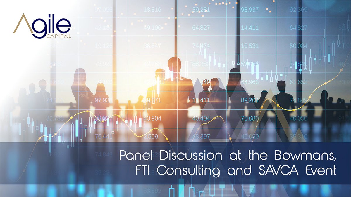 AgileCapitalSA's tweet photo. Agile Capital CEO, Tshego Sefolo, will be participating in a SAVCA Panel Discussion on “A post-Pandemic View: a partnership between Private Equity and owner-managed business”, with SA Biomedical’s CE- John Bisset on Thursday 2 March.
#SAVCA #FTIConsulting #SABiomedical https://t.co/OaaEwtU5RJ