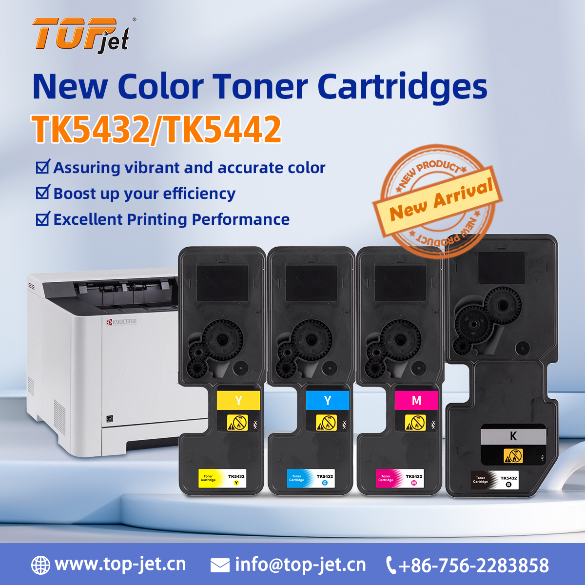 TopjetTech's tweet photo. 🎉New Available Color Toner Cartridge TK5432/TK5442 
✍️For ECOSYS PA2100cx/PA2100cwx/MA2100cfx/MA2100cwfx Series Printers Are Available Now For Ordering‼️
🔜Click the website for more product information  
https://t.co/QPd9NEvwi0     
#topjet #toner #cartridge #TK5432 #TK5442 https://t.co/8LoePb4wvT