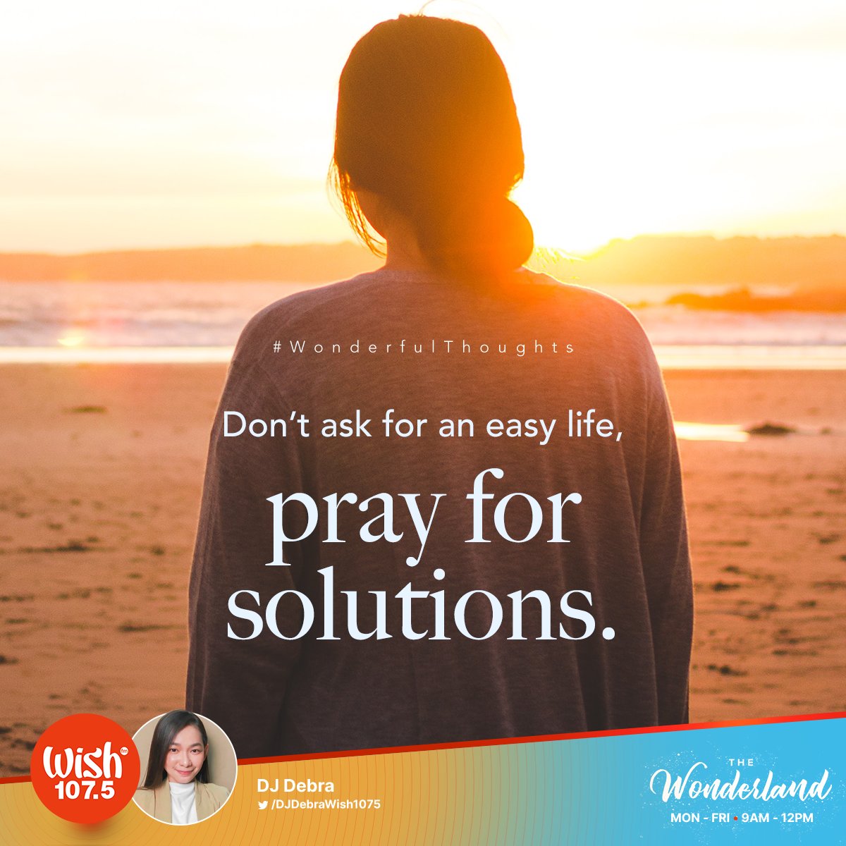 wish1075's tweet photo. #WonderfulThoughts: Don’t ask for an easy life, pray for solutions.

Tune in to the Wonderland and enjoy the perfect mix of classic and contemporary hits from 9 a.m. until noon! Live streaming is also available via https://t.co/31l69bgHy4. https://t.co/vrH4cQFraI