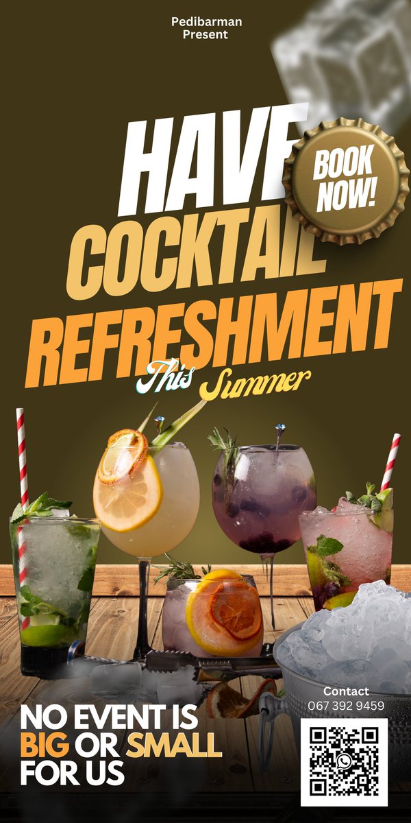 PediBarman's tweet photo. BOOK A SUMMER COCKTAIL EXPERIENCE FOR THIS SEASON! Click n Book : https://t.co/TfMpwm3Tzc

Cyclone Freddy | #NationalShutdown | Kevin Hart | #PodcastAndChill | Zuma | University | Orlando Pirates | Mugabe | Jay Z | Bathong | Joburg CBD https://t.co/C66C3EtyHj