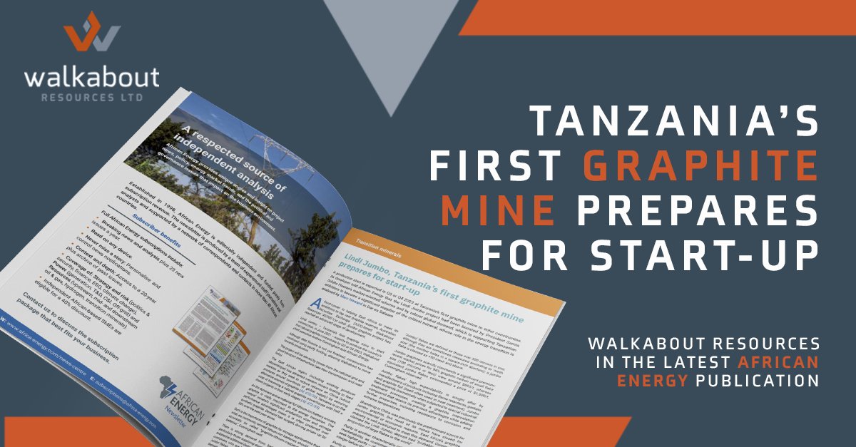 WalkaboutRes's tweet photo. Thanks to @AfricanEnergy for taking the time to talk with $WKT CEO Andrew Cunningham in a recent interview, covering a variety of topics including @LindiJumbo funding & construction, mining in Tanzania & the marketability of #largeflakegraphite
Read more: https://t.co/ar6sU8ClXA https://t.co/fJak1xU5od