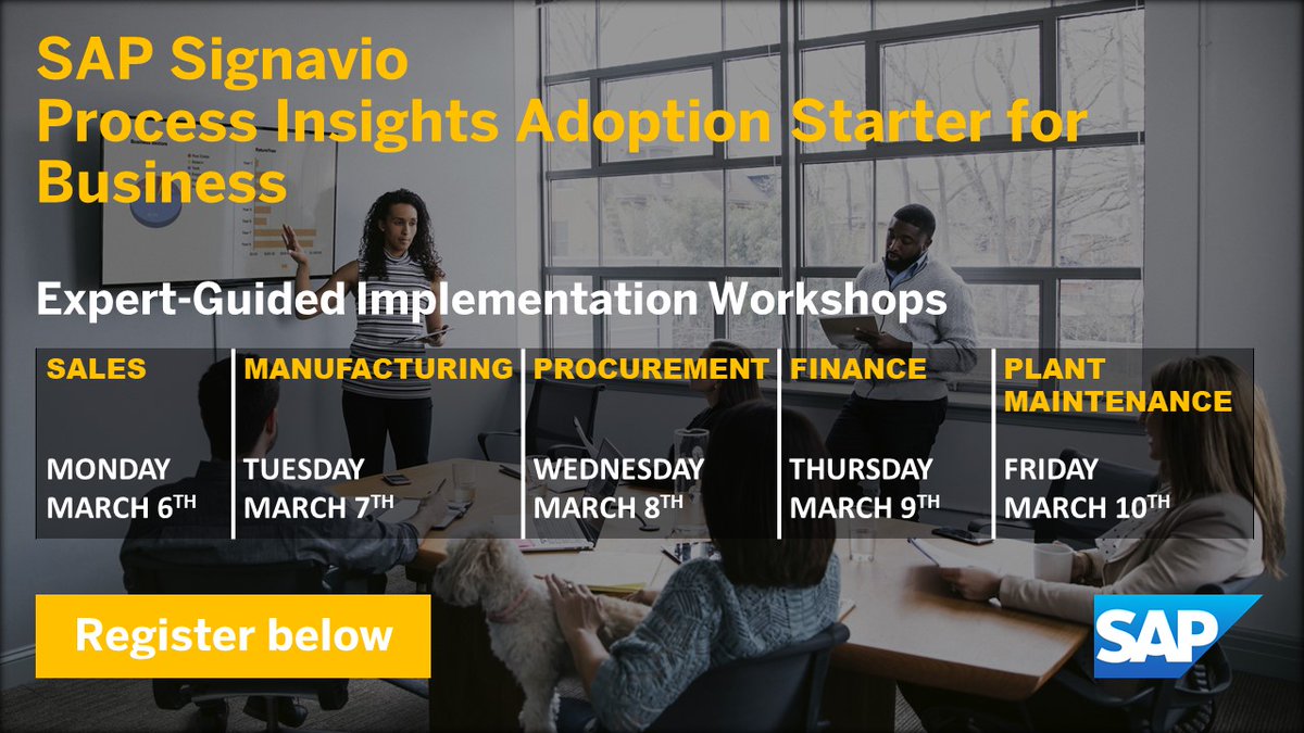 DanieleNeri2025's tweet image. You have started with #SAPSignavio Process Insights and want to learn how to use the product to get quick insights about your business processes? We can help with the upcoming workshops run by the SAP Signavio and #SAPEnterpriseSupport teams.

Register➡️ imsap.co/60133Szov