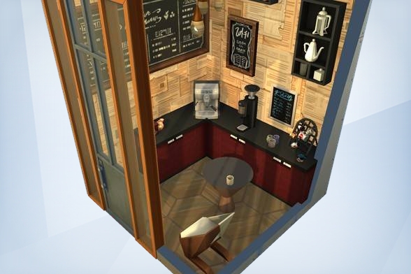 SajiSims's tweet photo. I just shared the Take a Coffee? Room on #TheSims4 Gallery! Big time flavor, small cafe feel! #DecBuild22 #ShowUsYourBuilds https://t.co/Y8vV7wj3XT